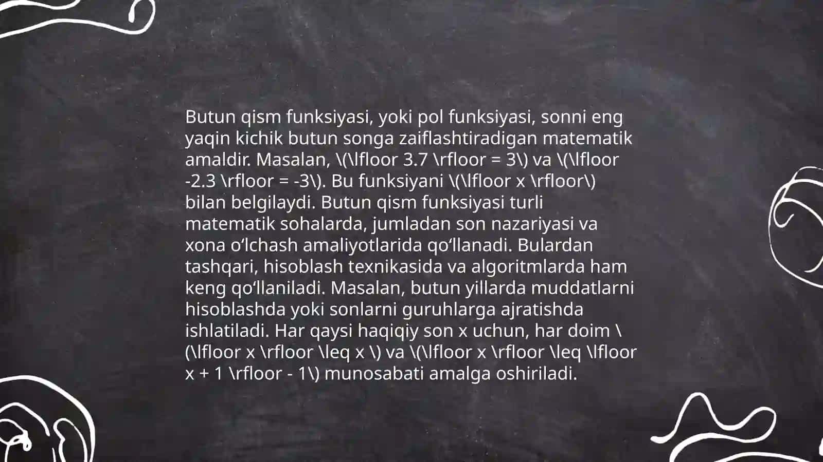 Butun qism va kasr qism funksiyalari 3