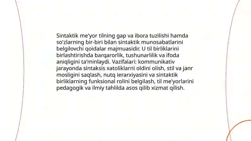 Sintaktik me'yor 3