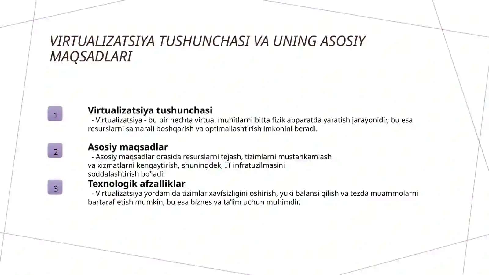 Virtualizasiya va DockerVMWare asoslari 3
