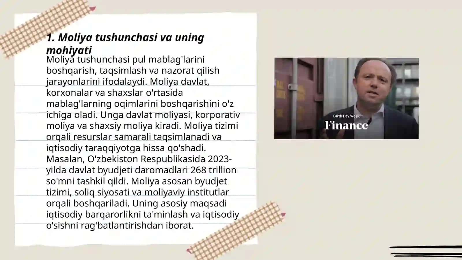 Moliya tushunchasi.Moliya fanining ijtimoiy-iqtisodiy ahamiyati 3