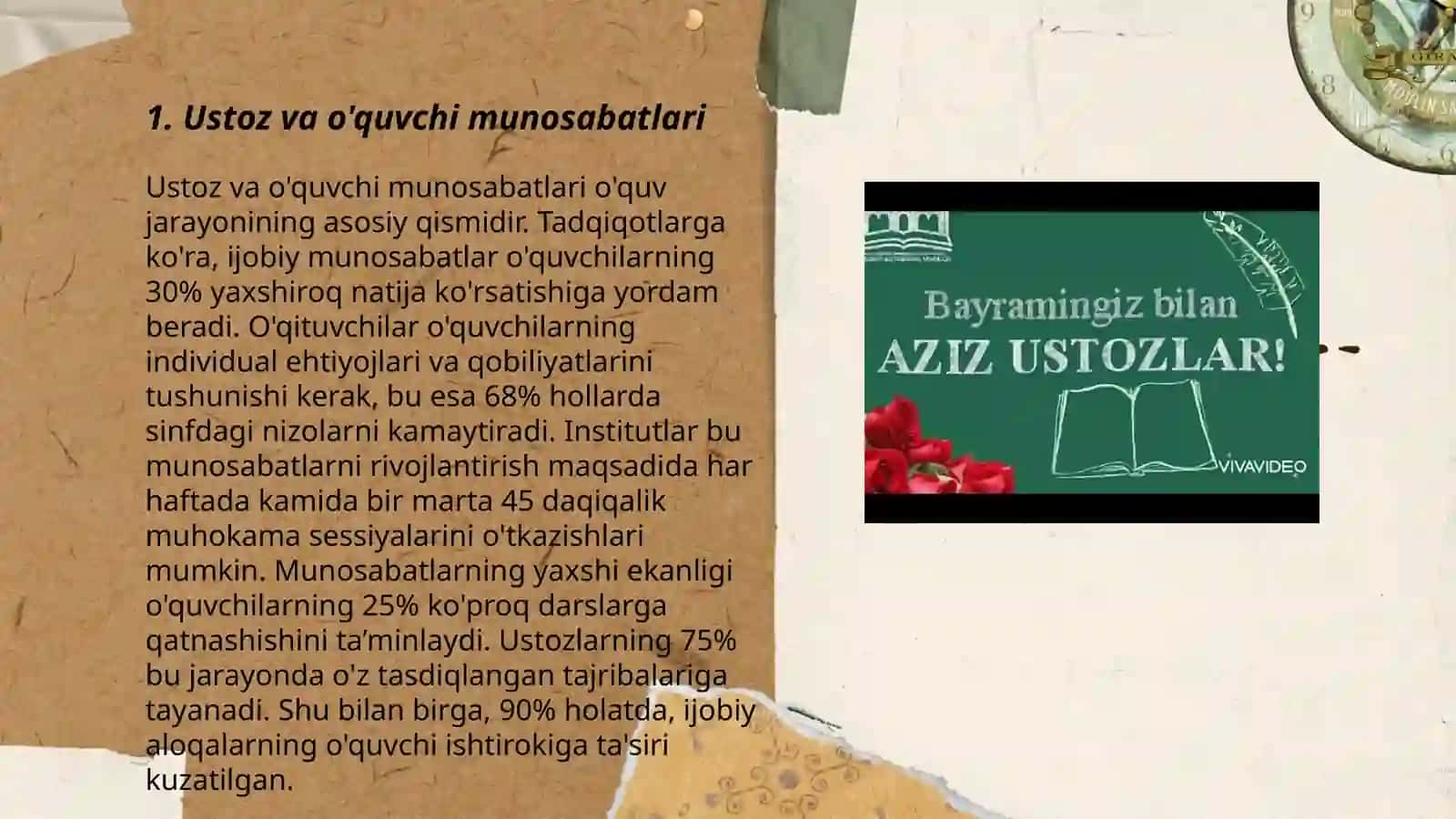 Ustoz va o'quvchi munosabatlari 3