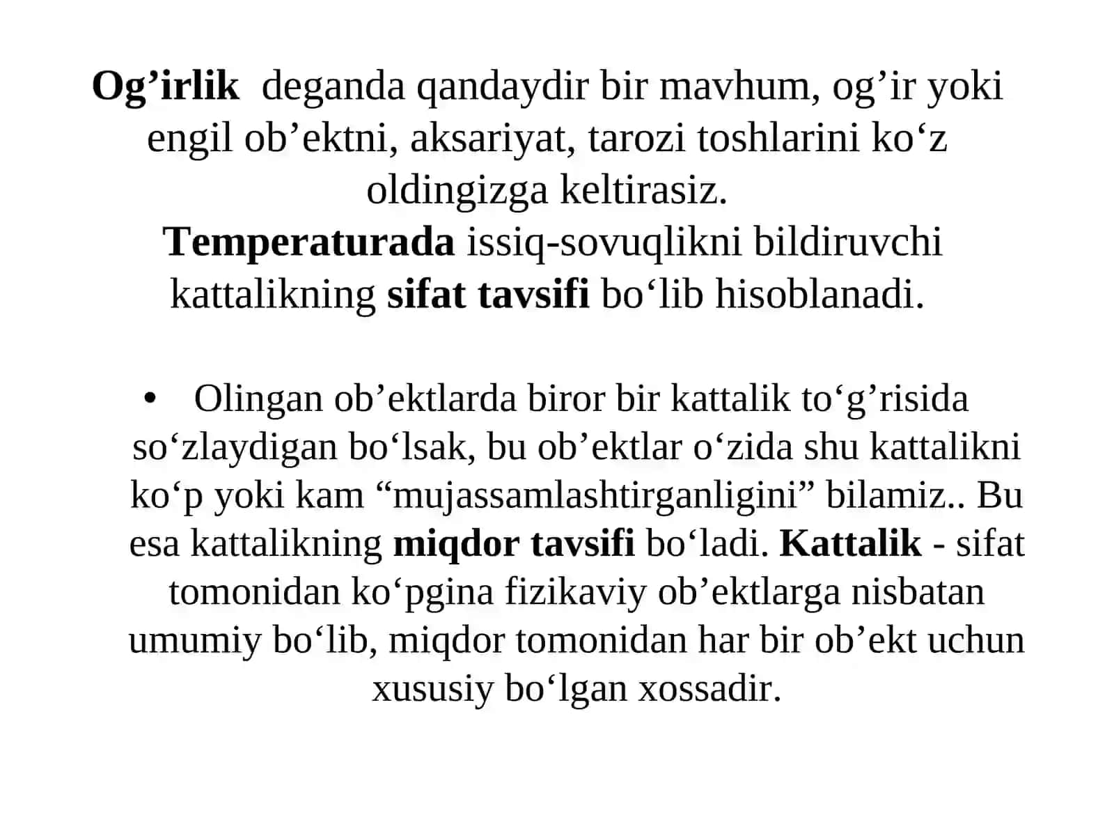 FIZIKAVIY KATTALIKLAR 3