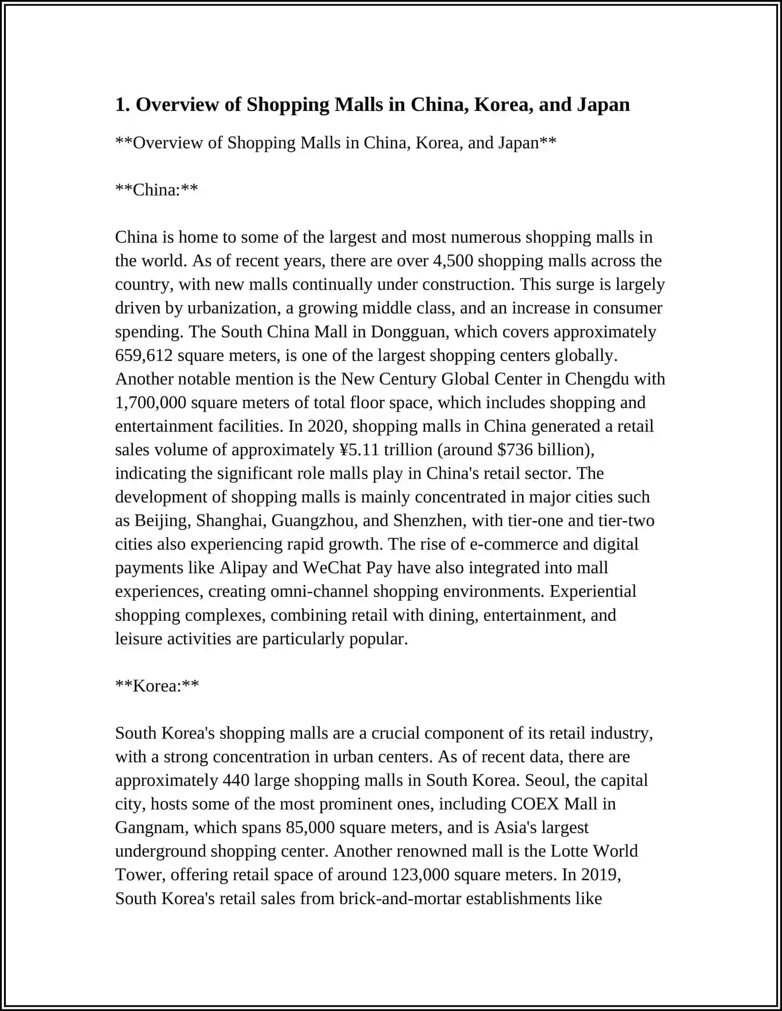 Theme: THE TOP SHOPPING MALLS IN CHINA, KOREA AND JAPAN 3