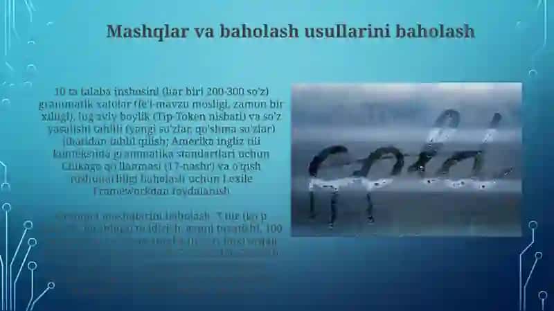 Lug'aviy Mashqlar va Tahlil 3