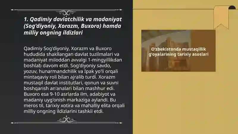 O'zbekiston mustaqillik g'oyalarining tarixiy asoslari 3