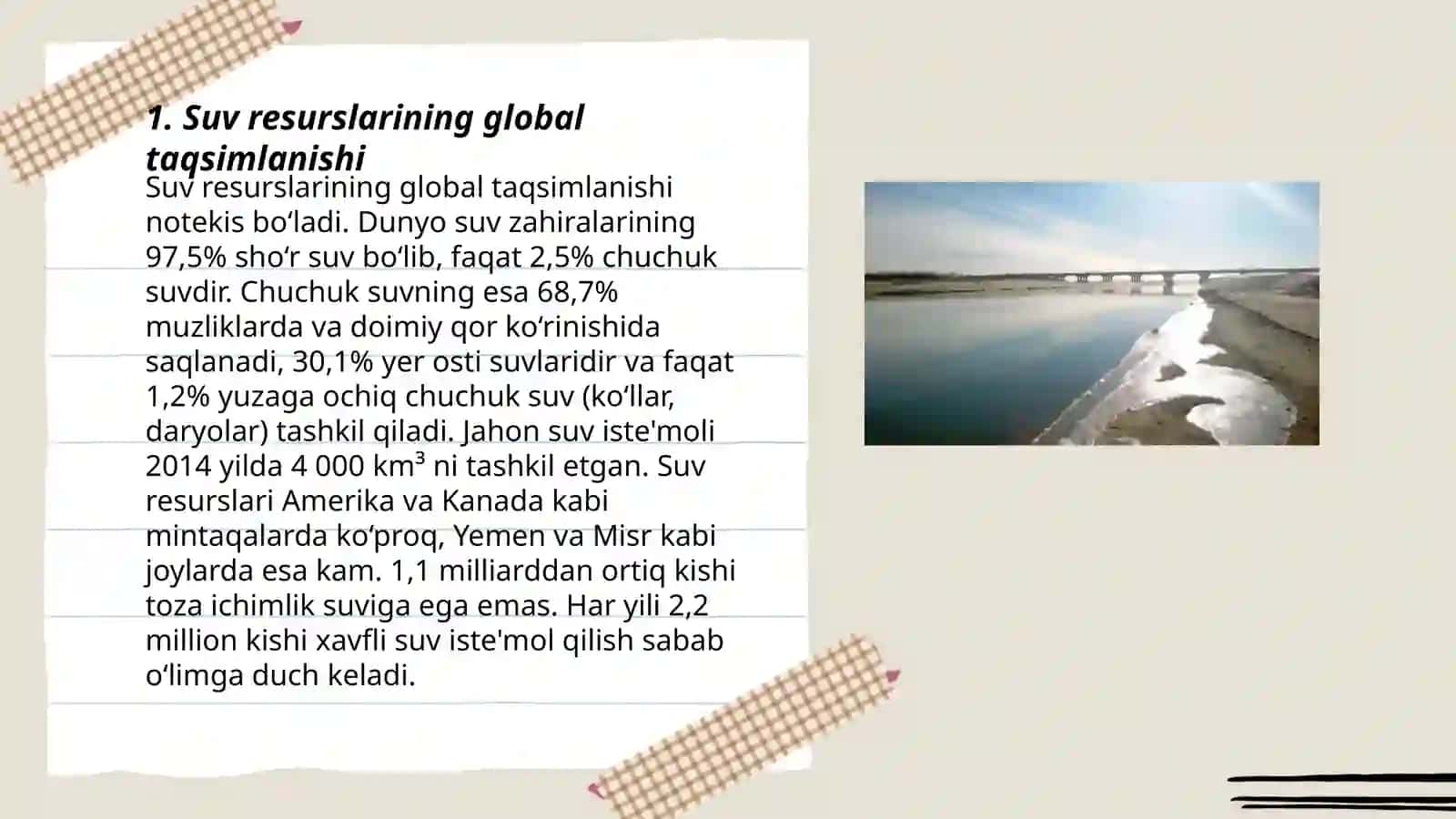 Suv resurslarining global taqsimlanishi 3