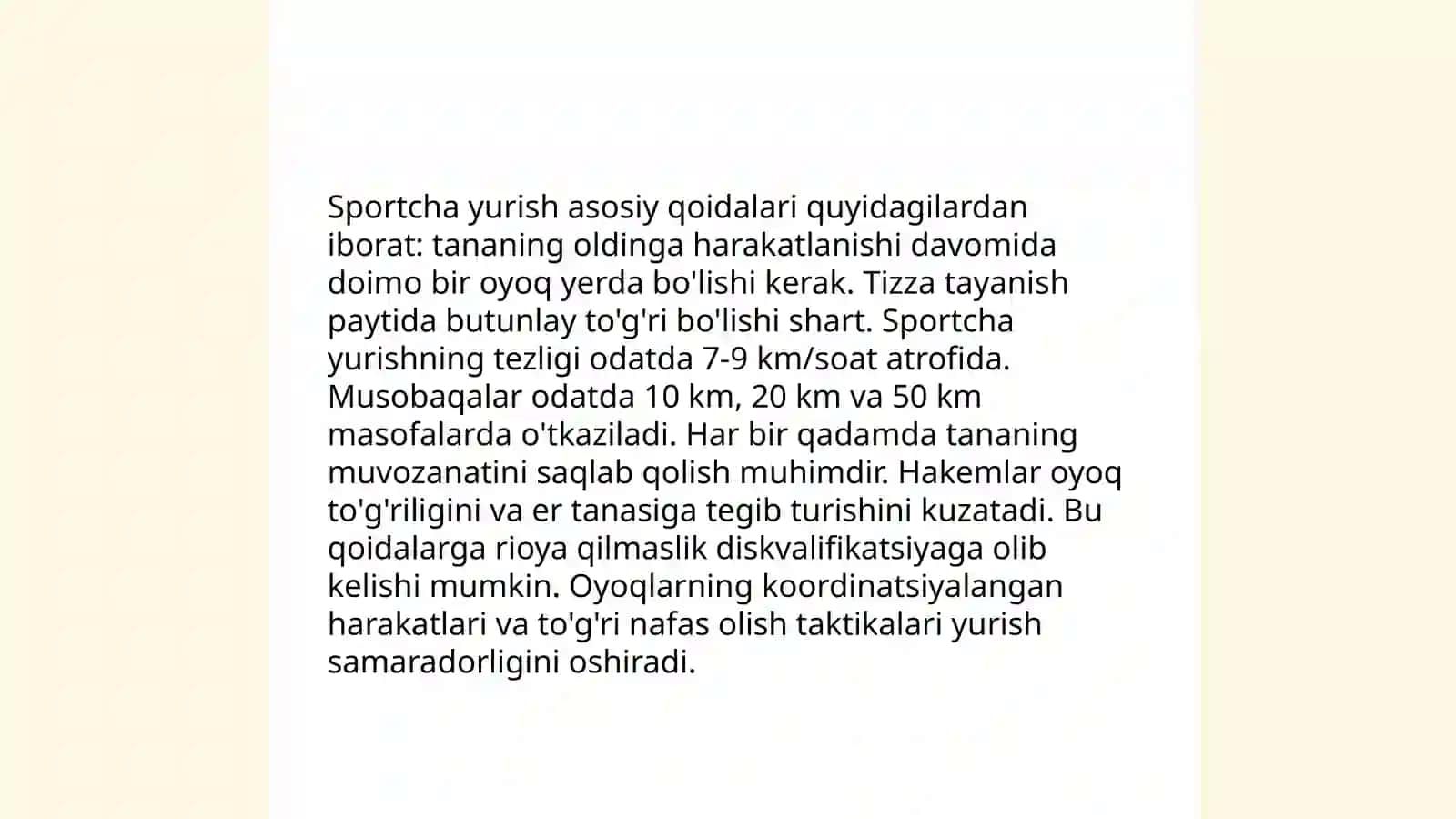 Sportcha yurish texnikasini oʻrgatish 3