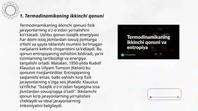 Termodinamikaning 2-Qonuni 3