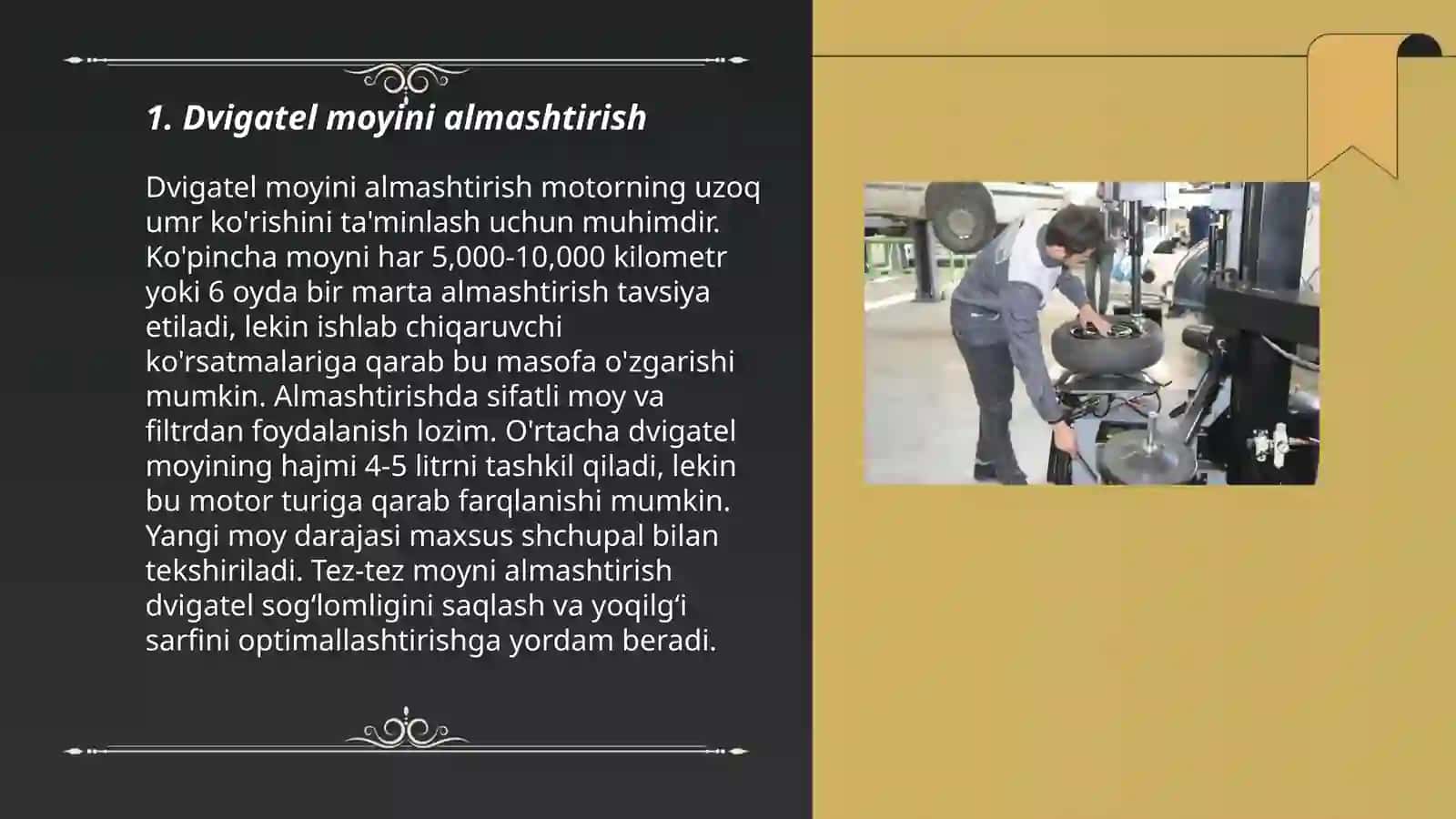 Avtomobillarga texnik xizmat koʻrsatish 3