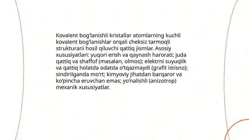 Kovalent bogʻlanishli kristallar 3