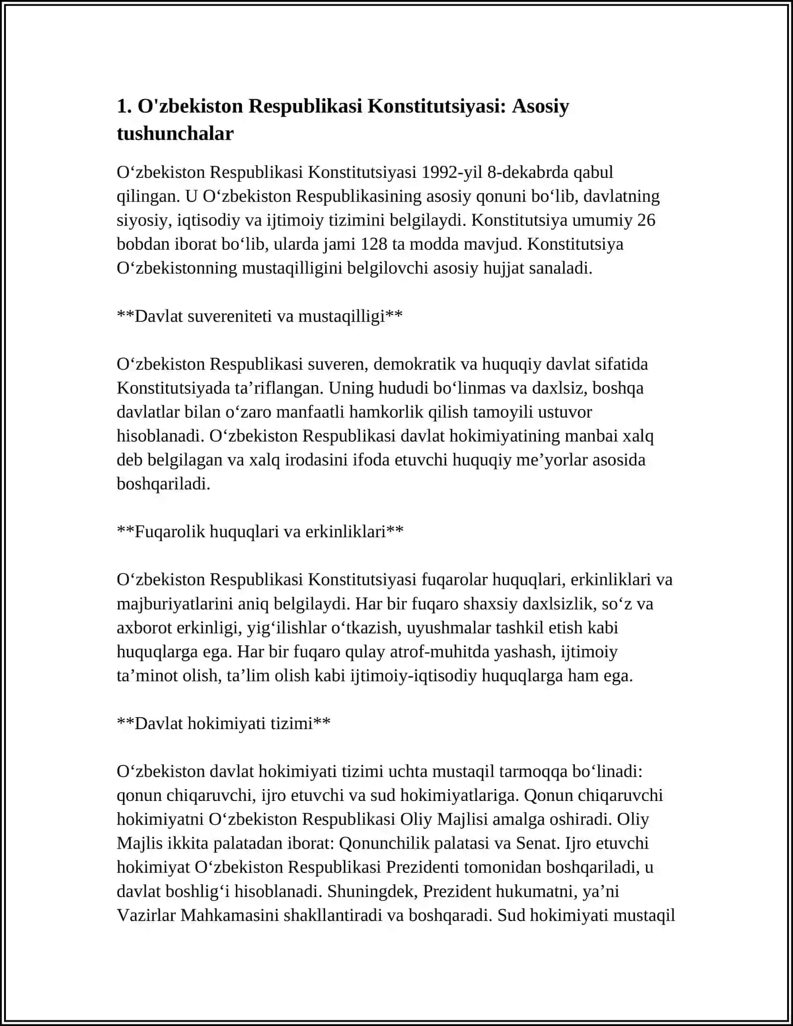 O‘ZBEKISTON RESPUBLIKASI OLIY TA’LIM FAN VA INNOVATSIYA VAZIRLIGI MUSTAQIL ISH 3