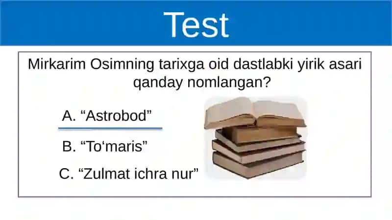MUSTAHKAMLASH 5-sinf ADABIYOT 3