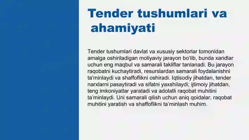 Tender, funksional vazifalari  va ishtirokchilari 3