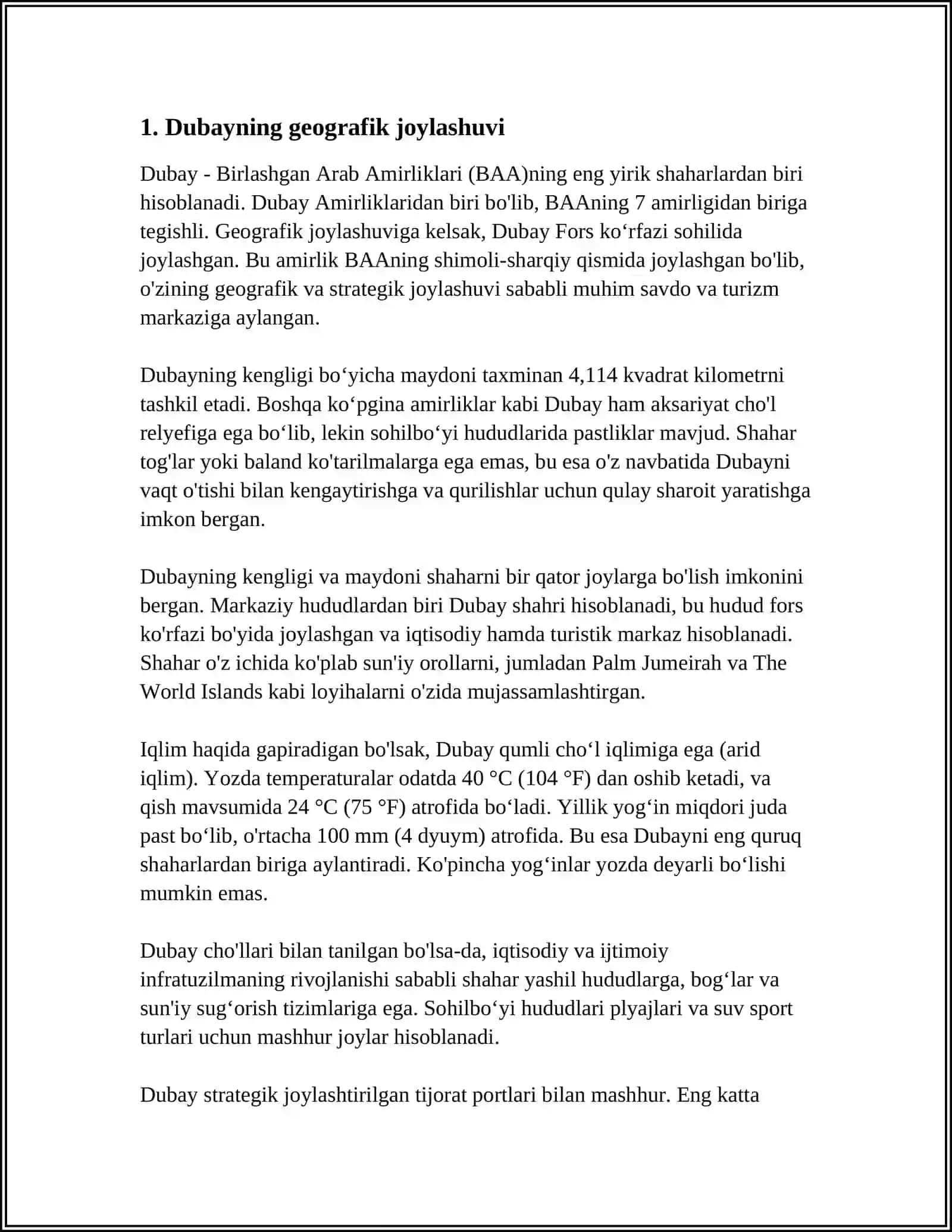 DUBAY BIRLASHGAN ARAB AMIRLIGINING RIVOJLANISH TARIXI 3