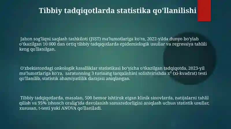 Tibbiy statistika asoslari 3