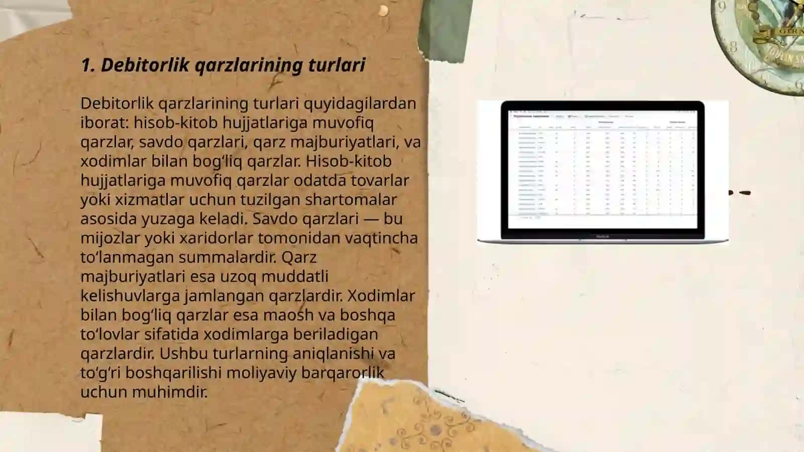 Debitorlik, Kreditorlik va qarzlar tahlili 3