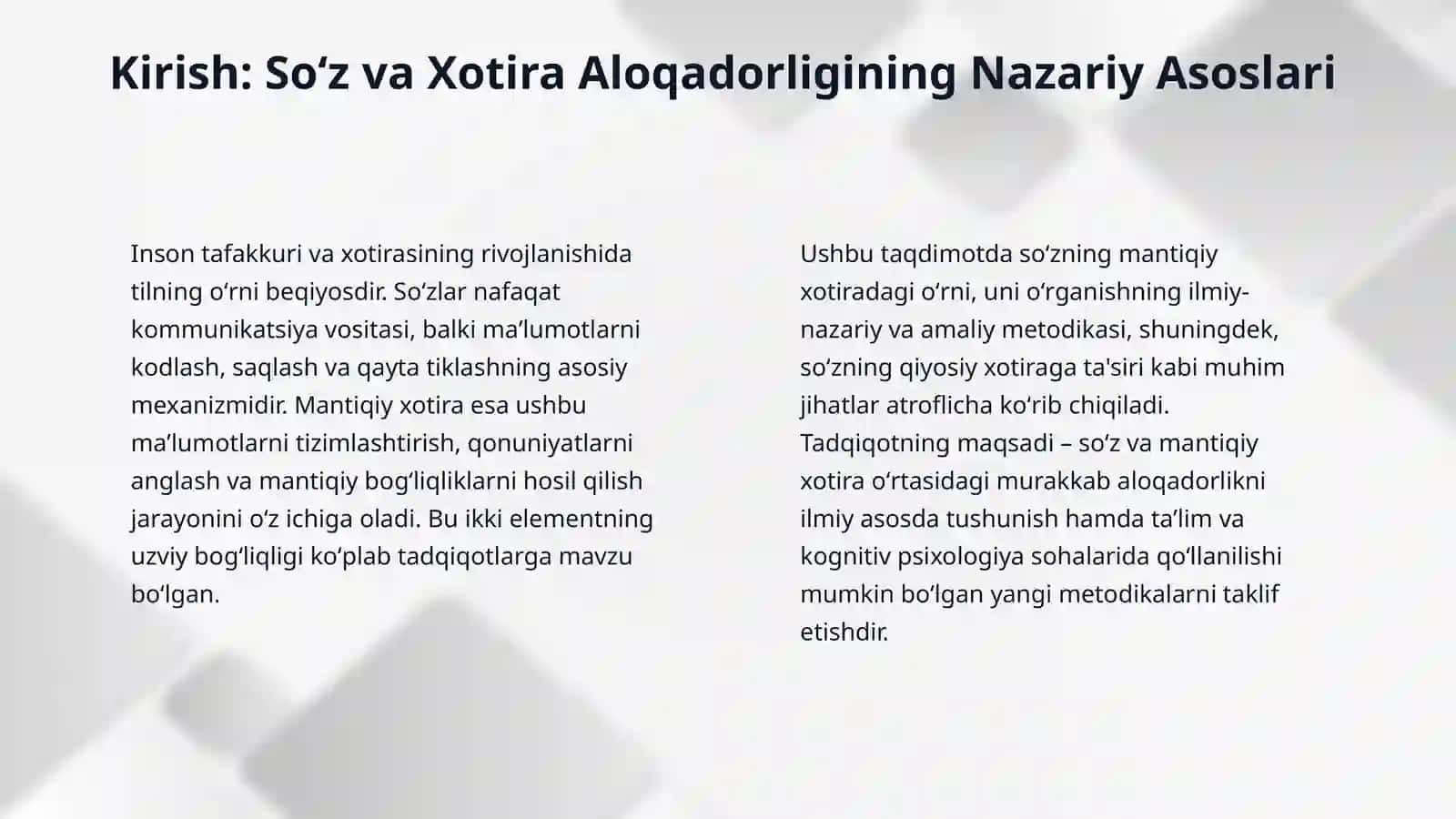 Soʻz - mantiqiy xotirani oʻrganish metodikasi 3