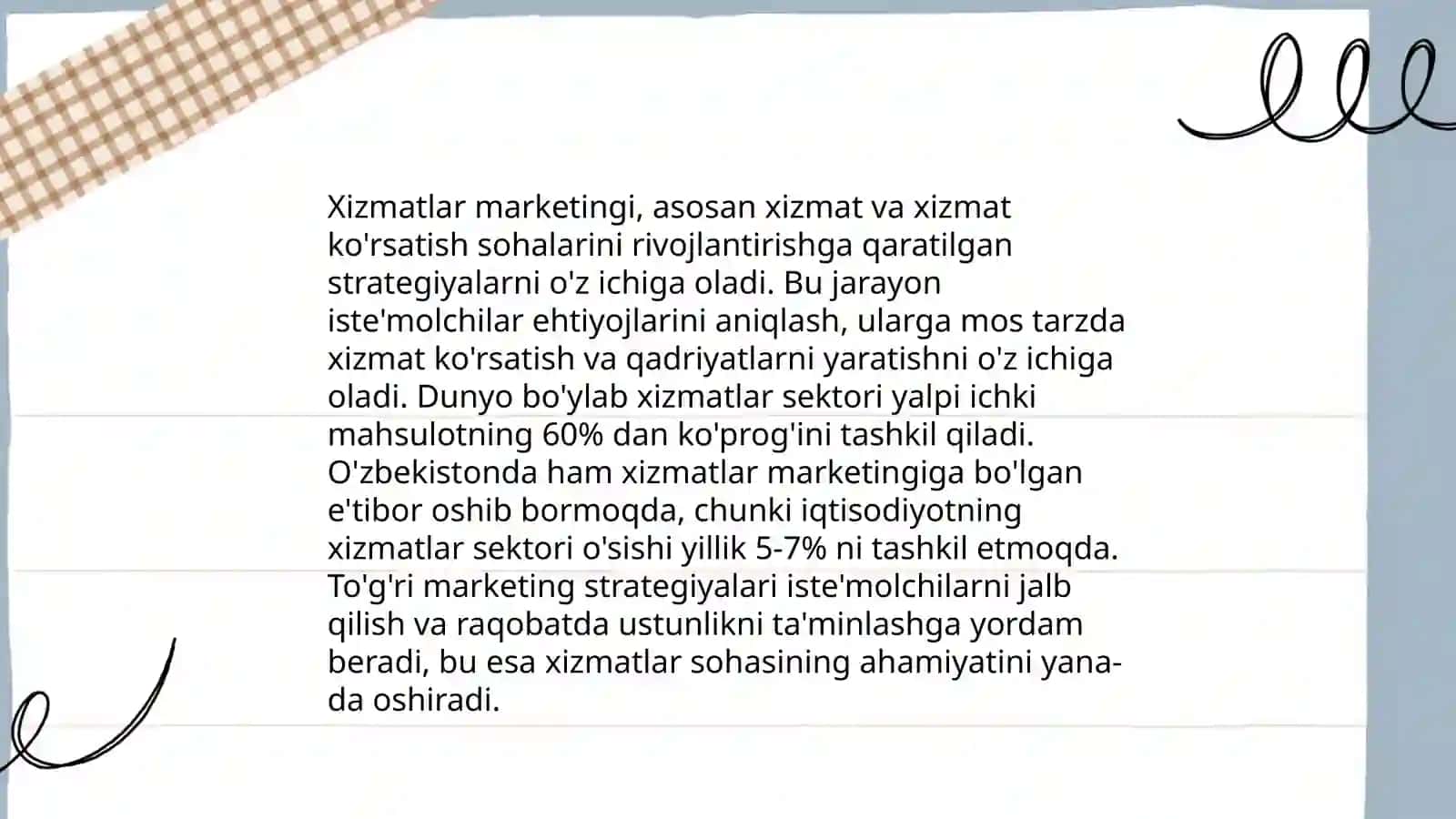 Xizmatlar marketingi va ularning xususiyatlari 3