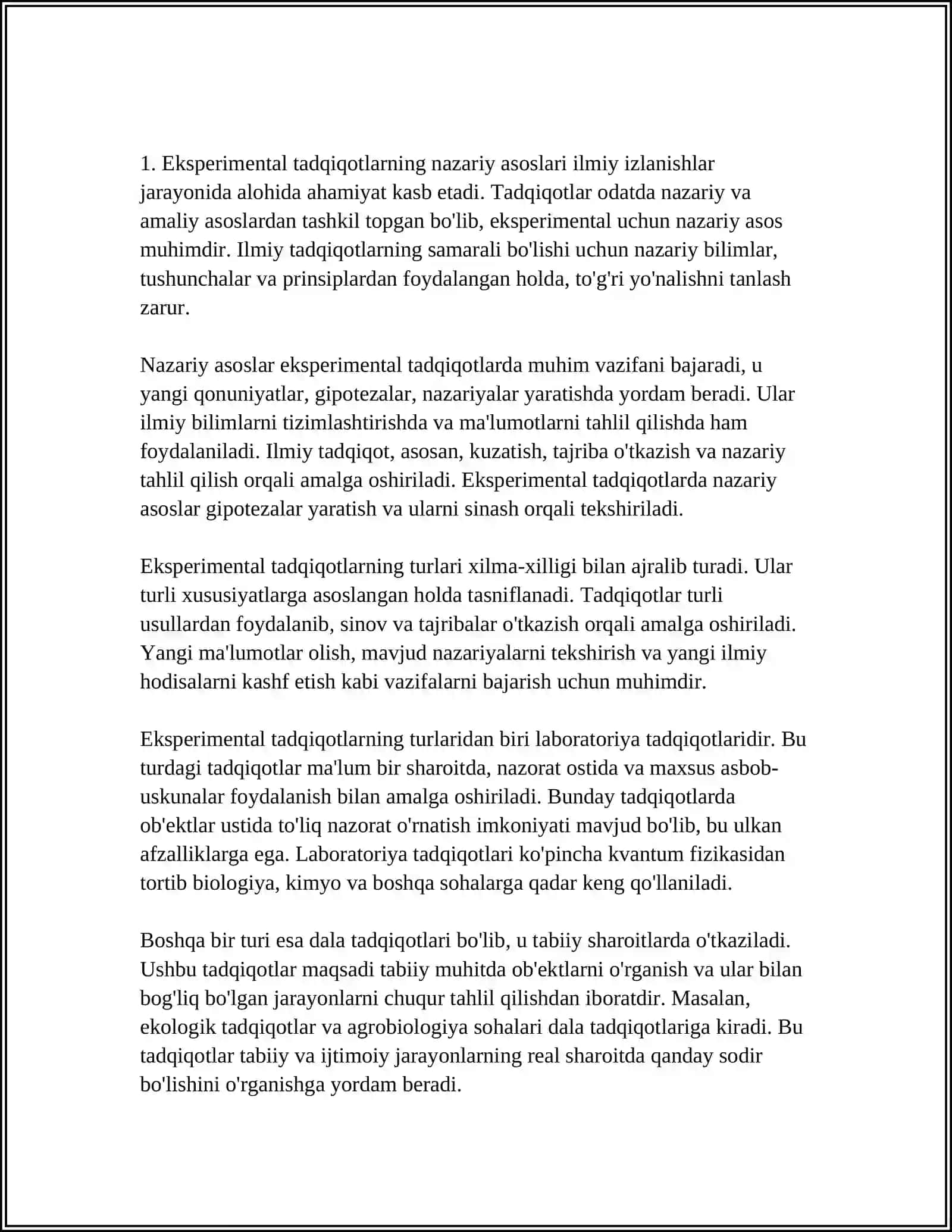 EKSPEREMENTAL TADQIQOTLAR 3