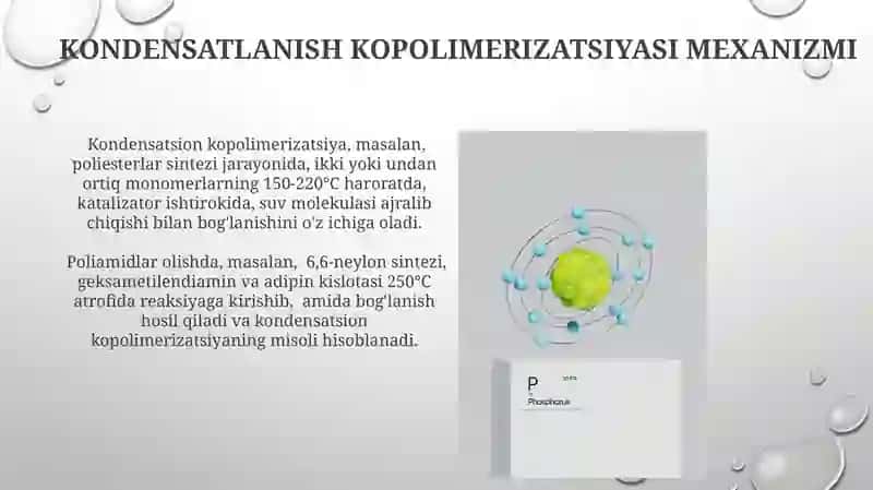 Kondensatlanish kopolimerizatsiyasi mexanizmi 3