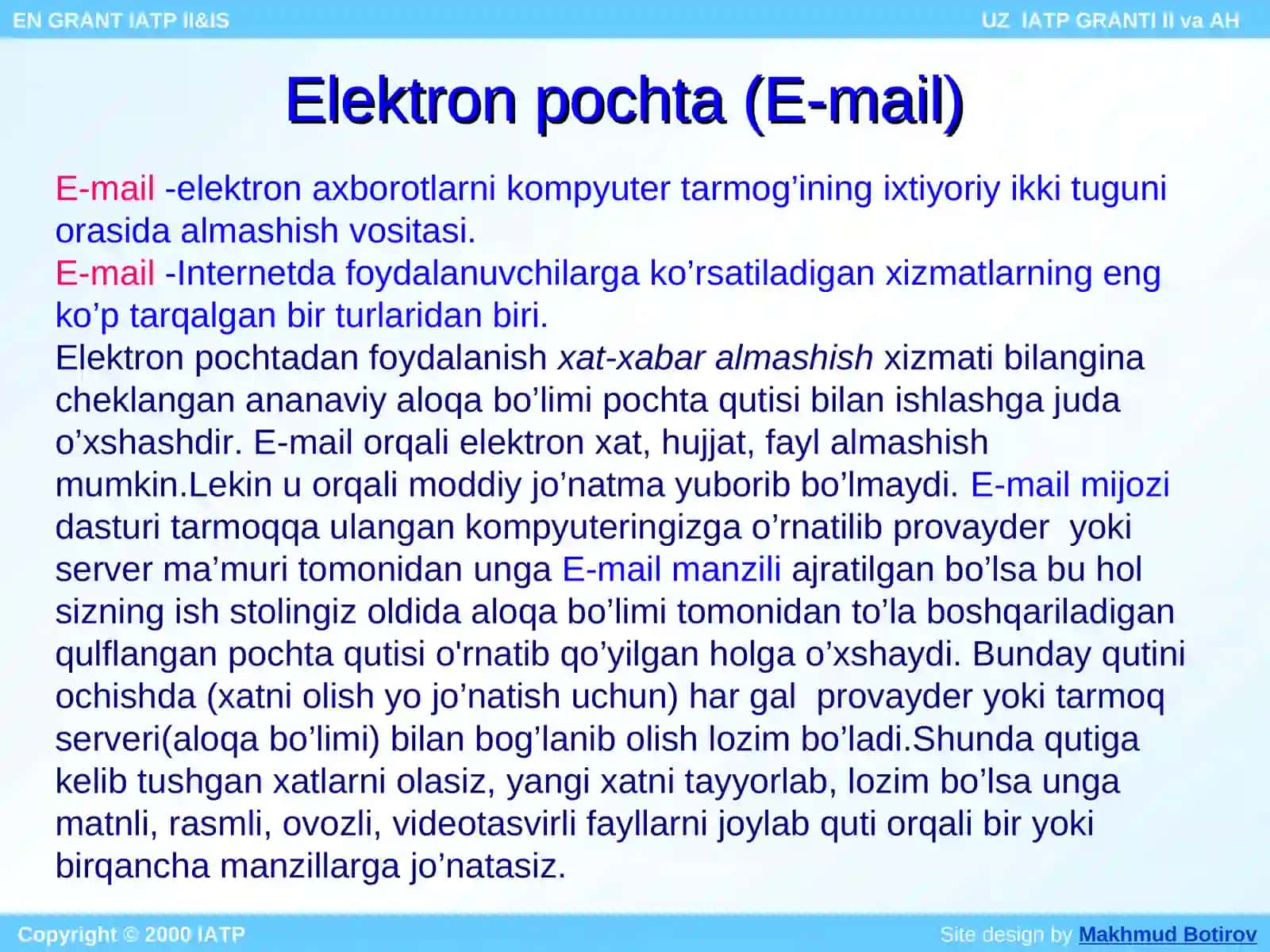 Elektron pochta (E-mail) 3