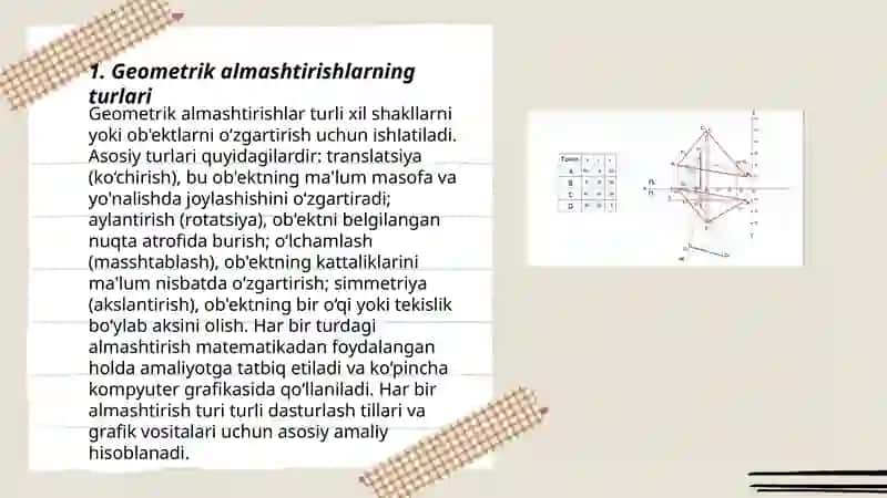 Geometrik almashtirishlar 3