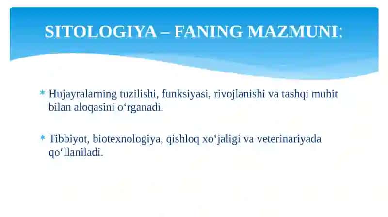 SITOLOGIYA FANIGA KIRISH 3