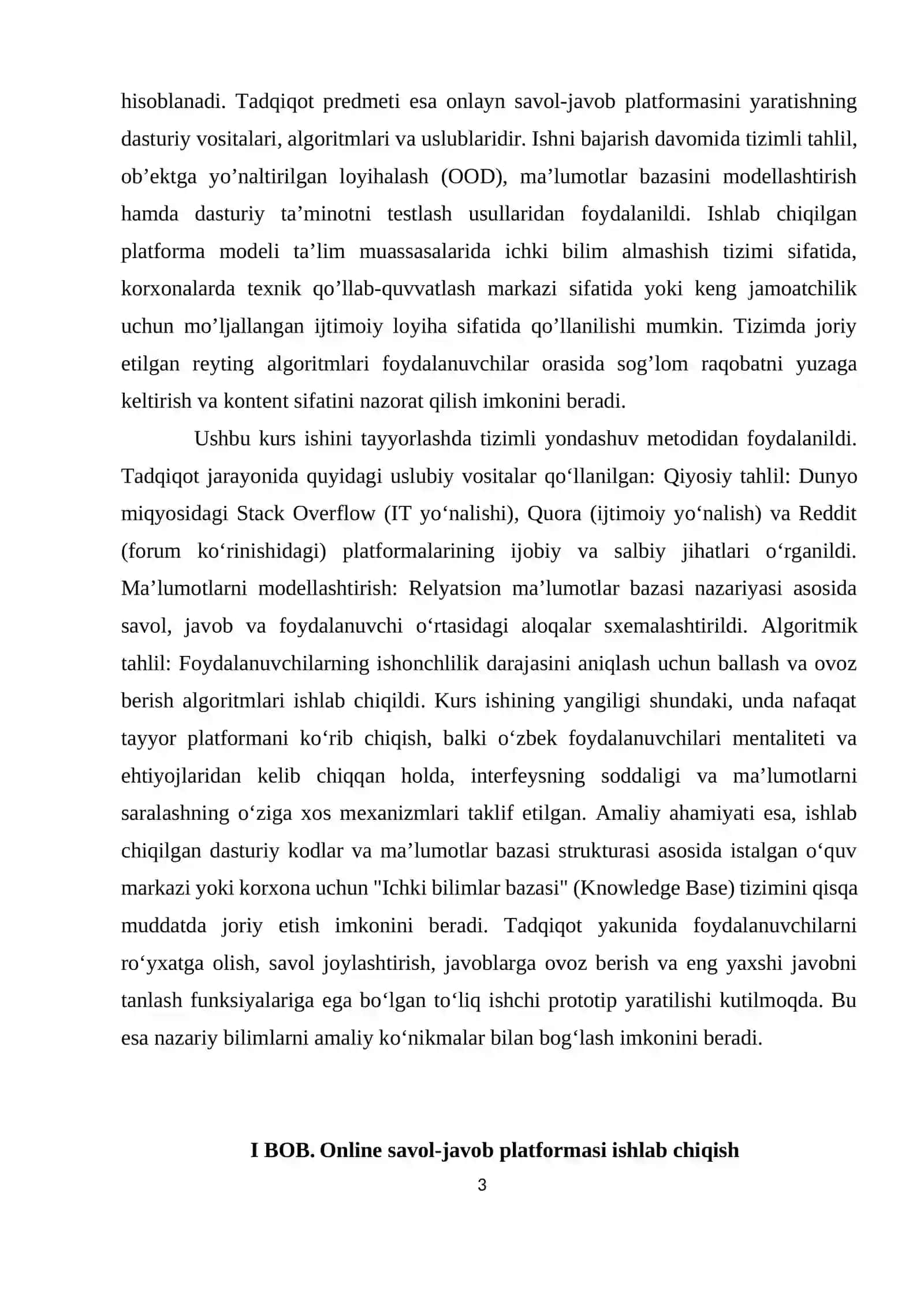 BOB. Online savol-javob platformasi ishlab chiqish 3