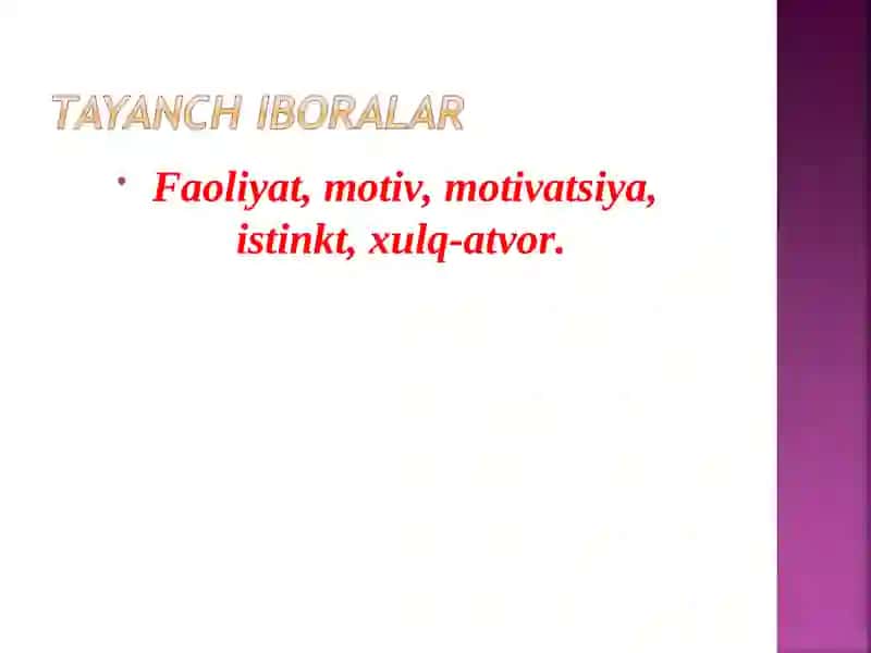 FAOLIYAT VA MOTIVATSIYA 3