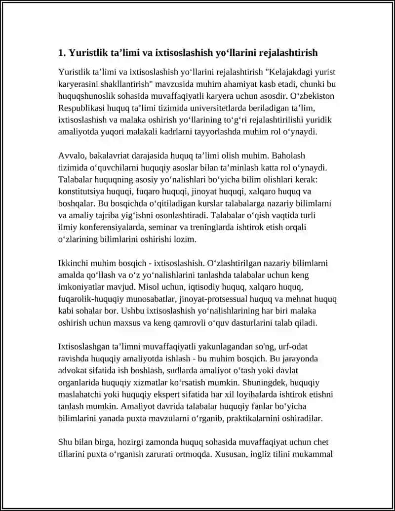 KELAJAKDAGI YURIST KARYERASINI SHAKLLANTIRISH 3