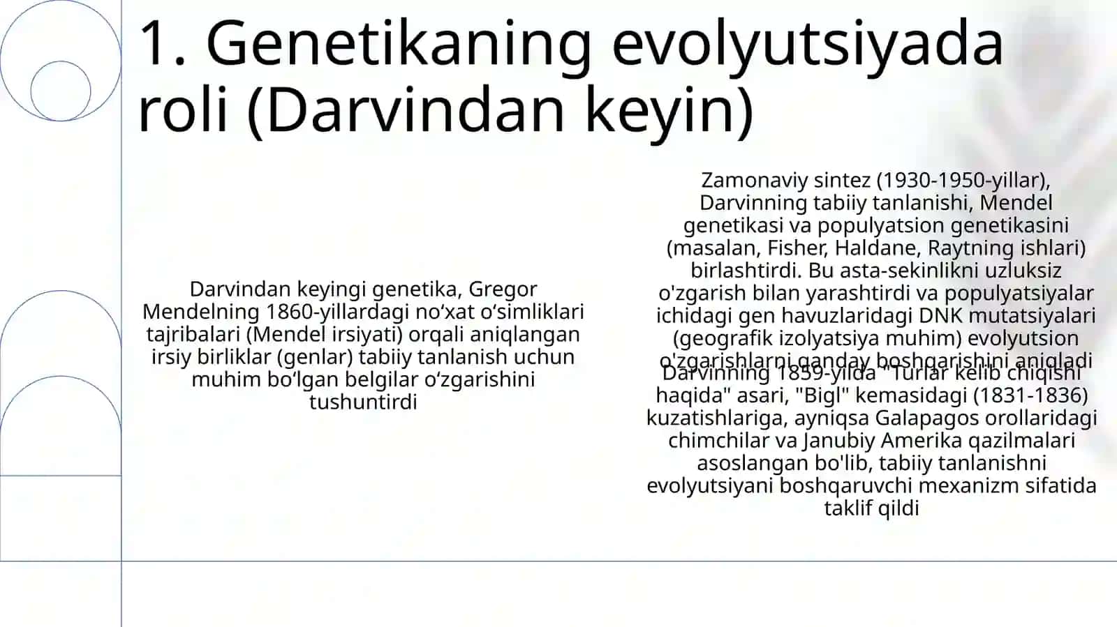 Ch. Darvin va boshqa olimlarning evolutsiyaga qoshgan hissalari 3