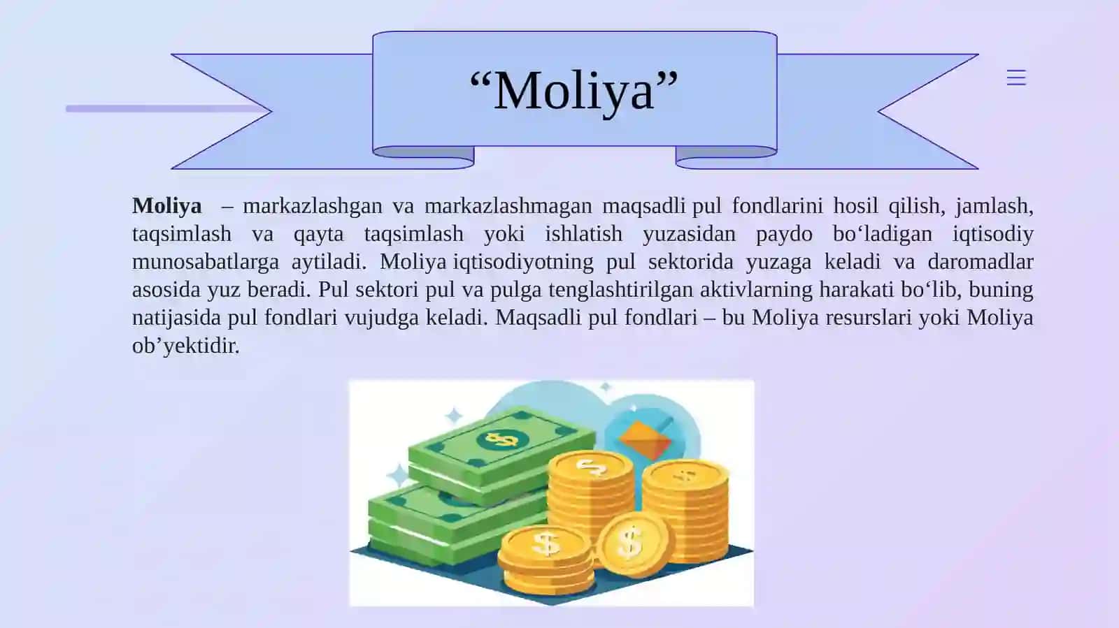 Moliya,pul va bank tizimi 3