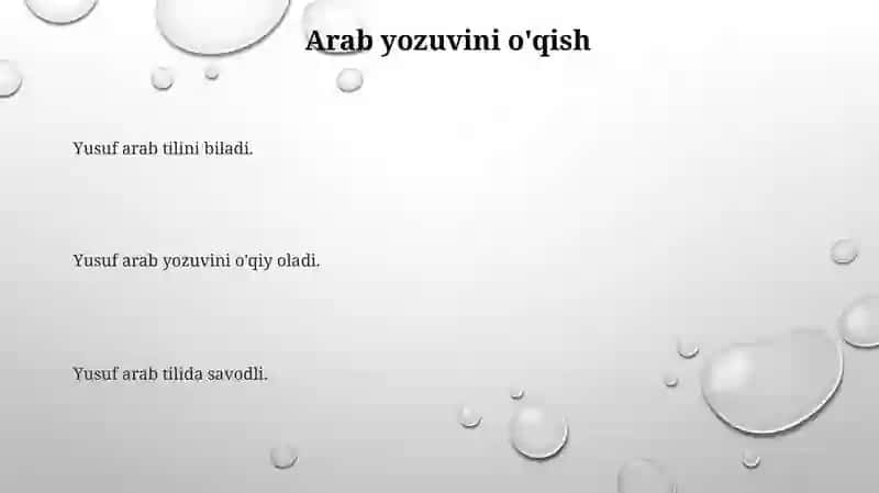 Yusufning arab tilidagi bilimlari 3