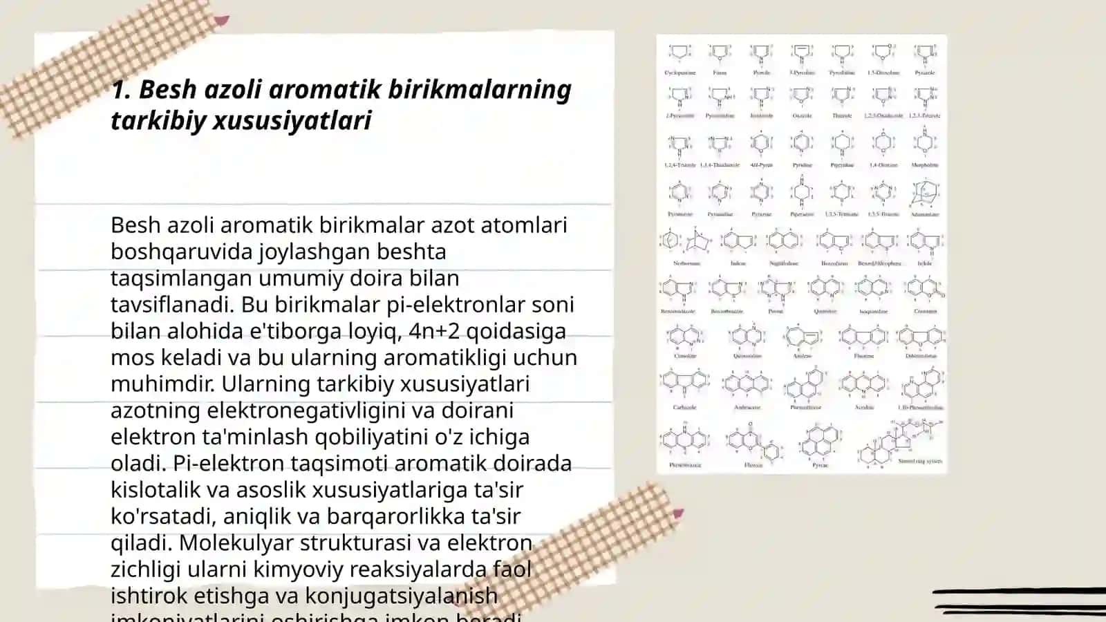 Besh va olti azoli aromatik birikmalar 3