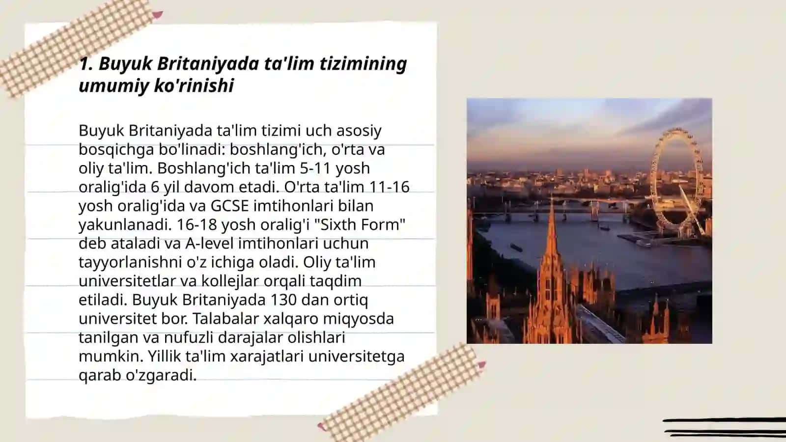 Buyuk Britaniyada ta'lim tizimi 3