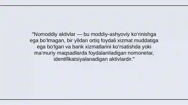 Nomoddiy Aktivlar hisobi 3