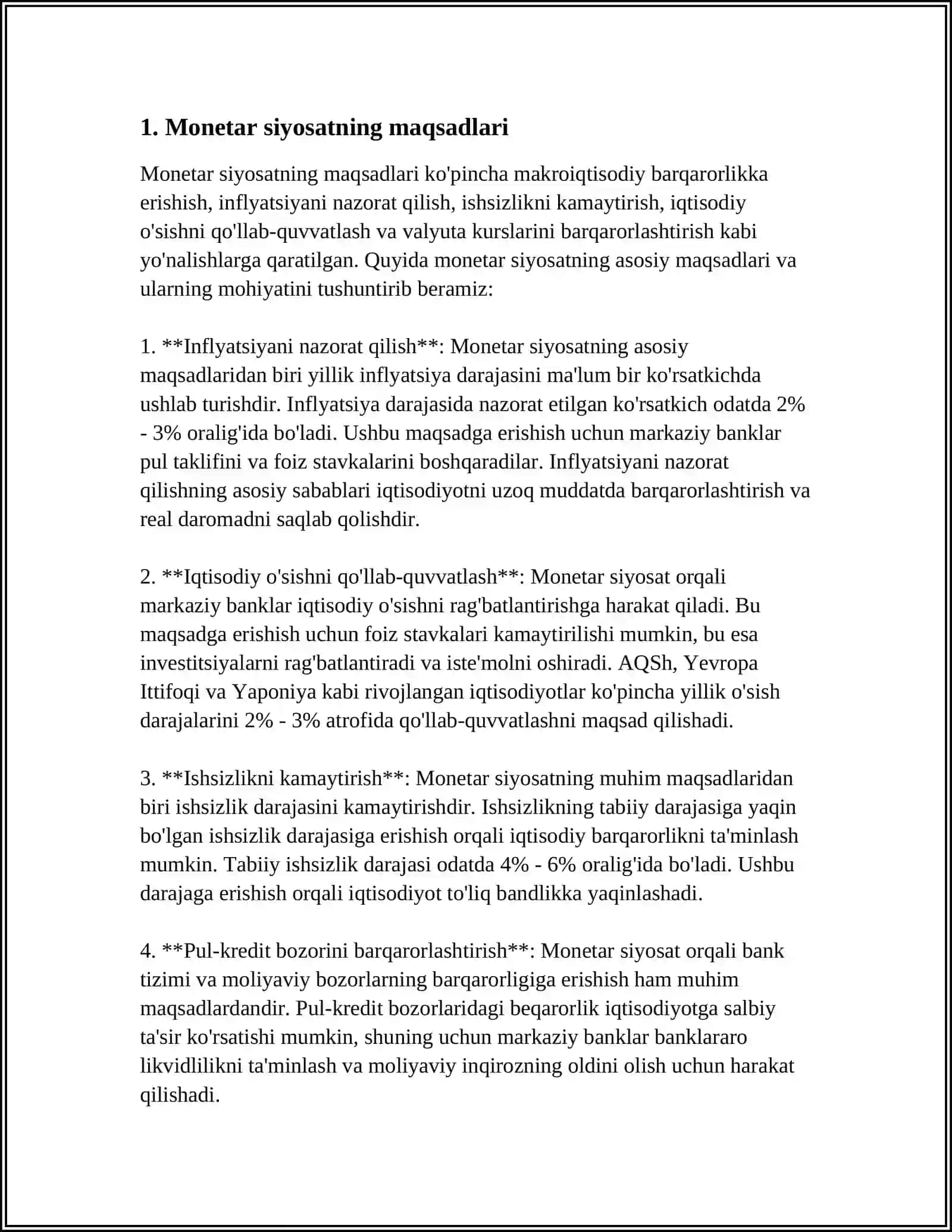 MONETAR SIYOSAT VA UNING ASOSIY VOSITALARI 3