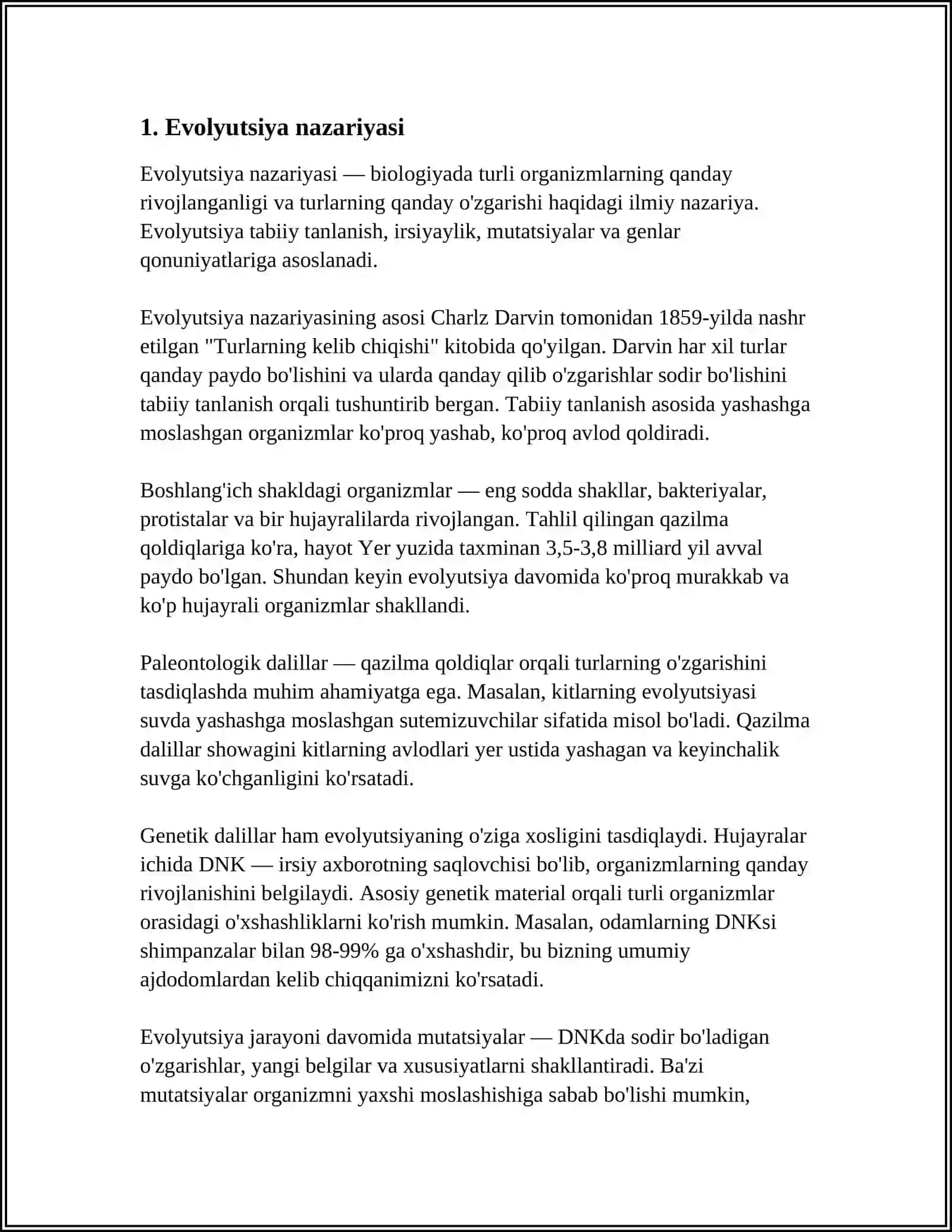 Evolyutsiya nazariyasi 3