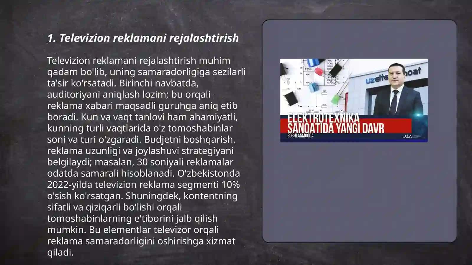 Televizion reklamani rejalashtirish 3
