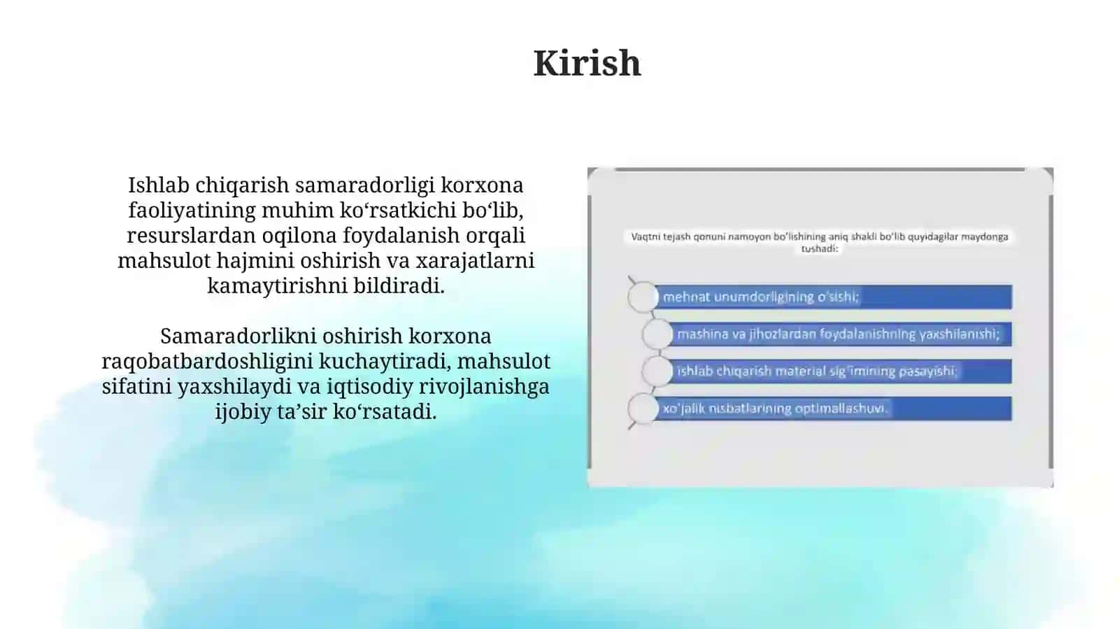 Ishlab chiqarish samaradorliginioshirishyoʻllari 3