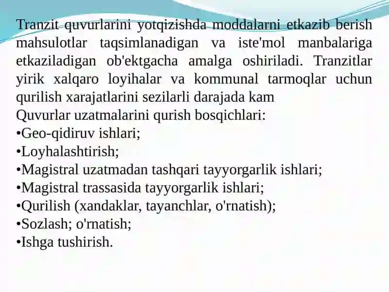 Magistral quvurlarni yotqizish 3
