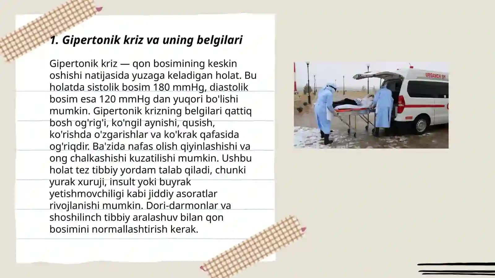 Gippertonik krizda birinchi yordam ko'rsatish 3