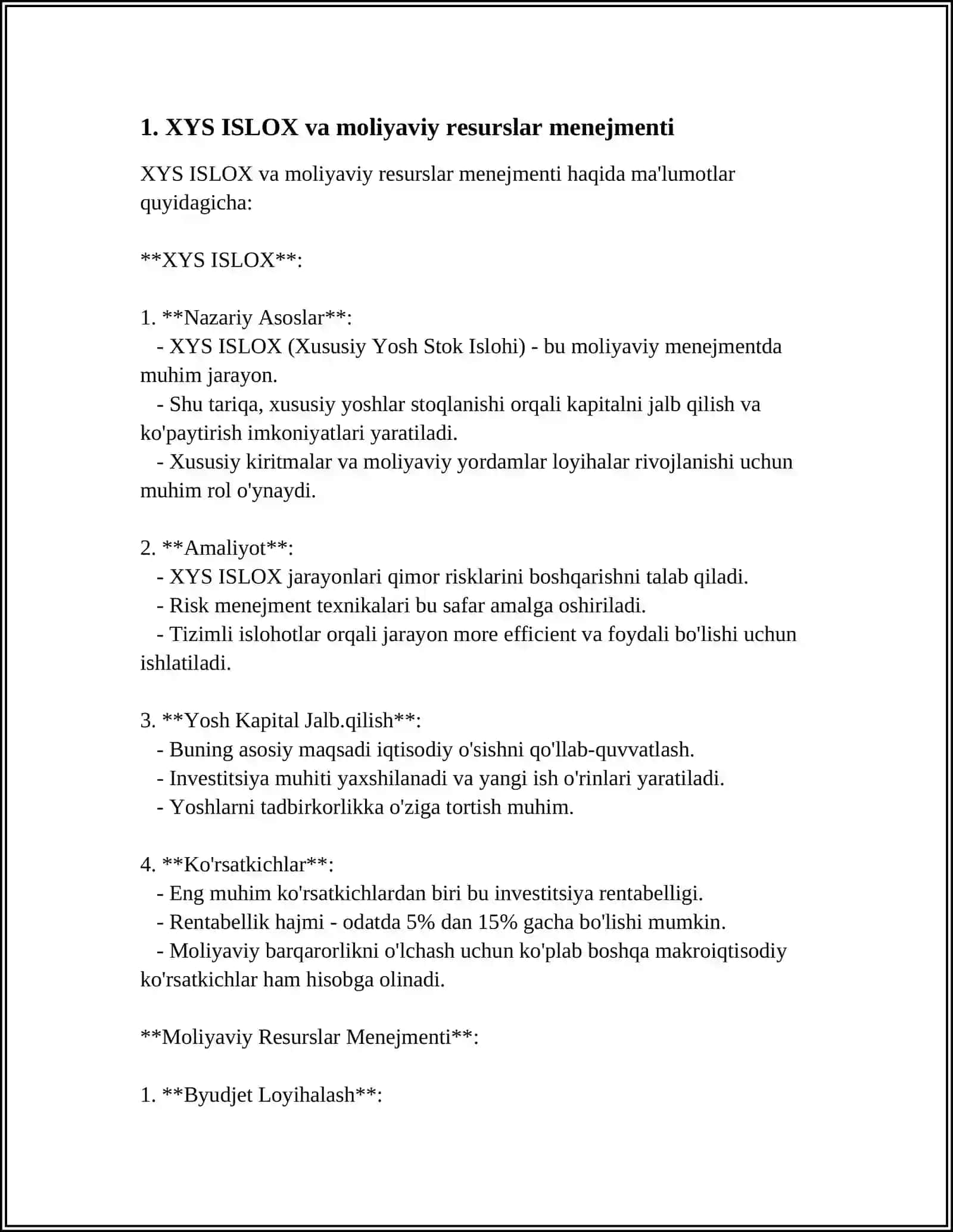 XYS ISLOX va moliyaviy resurslar menejmenti 3