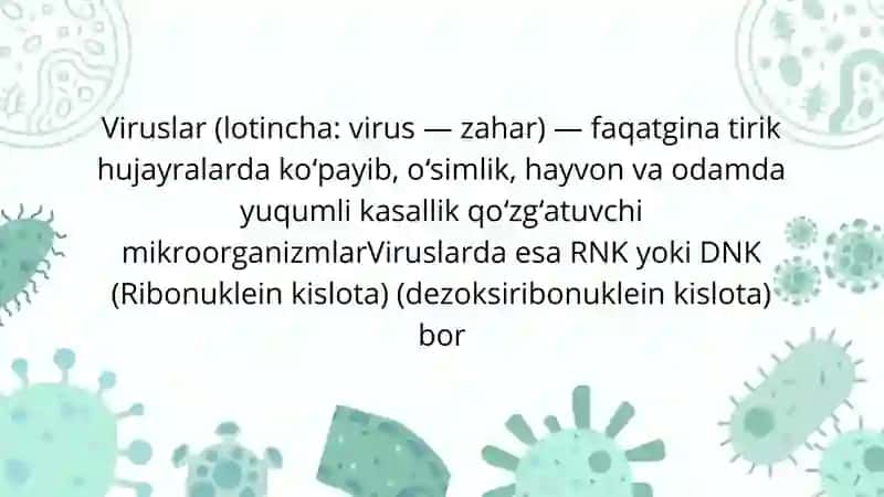 VIRUSLARGA QARSHI QOʻLLANILADIGAN MODDALAR 3