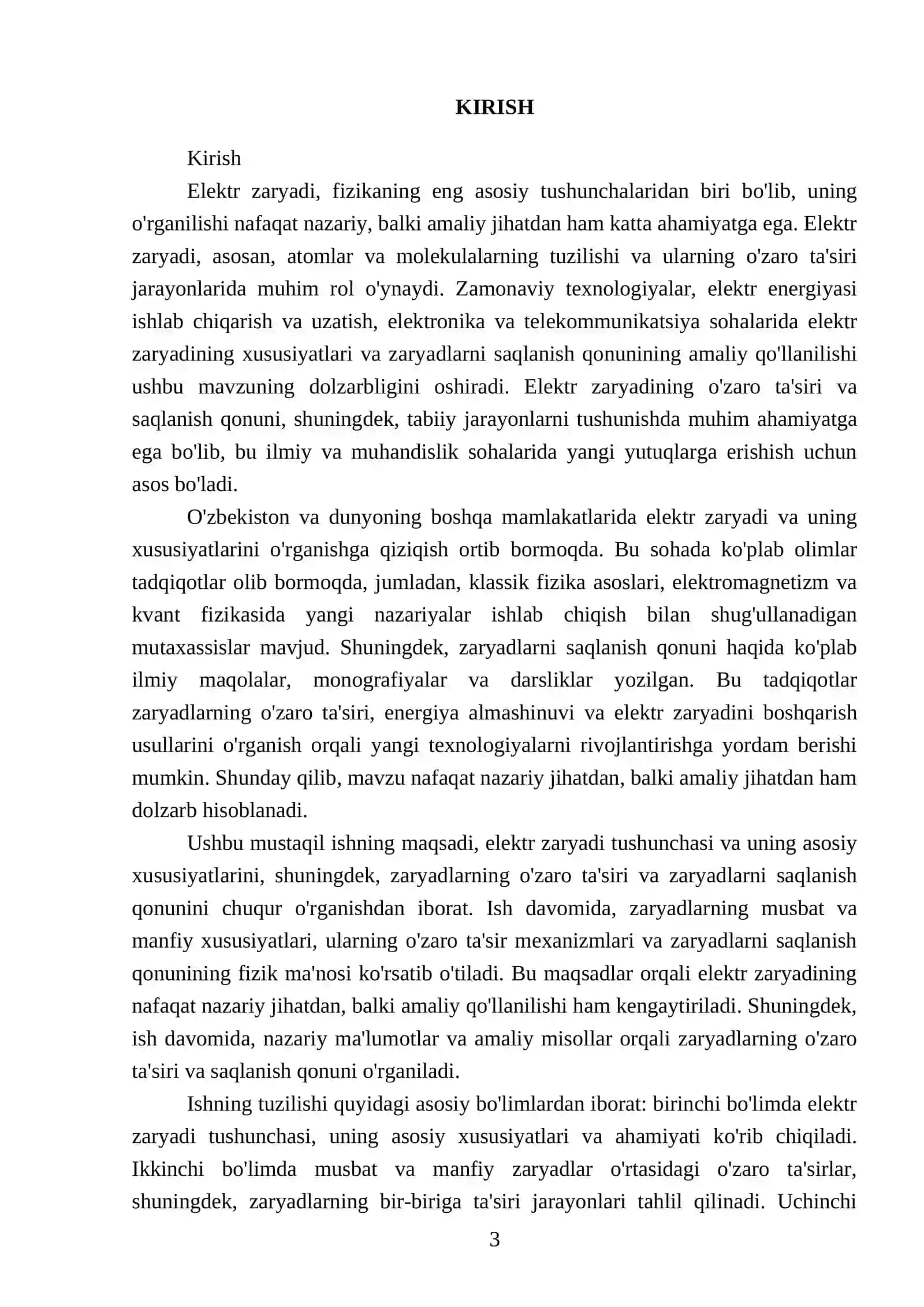 Elektr zaryadi. Zaryadlarni saqlanish qonuni 3