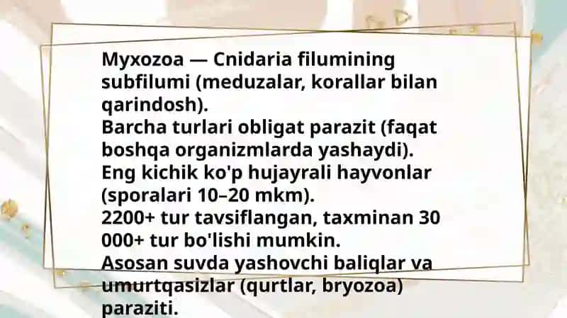 Miksosporidiyalar-muxozoa 3