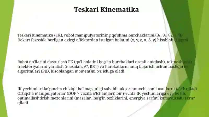 Robototexnik monipulyatorni dasturlash 3