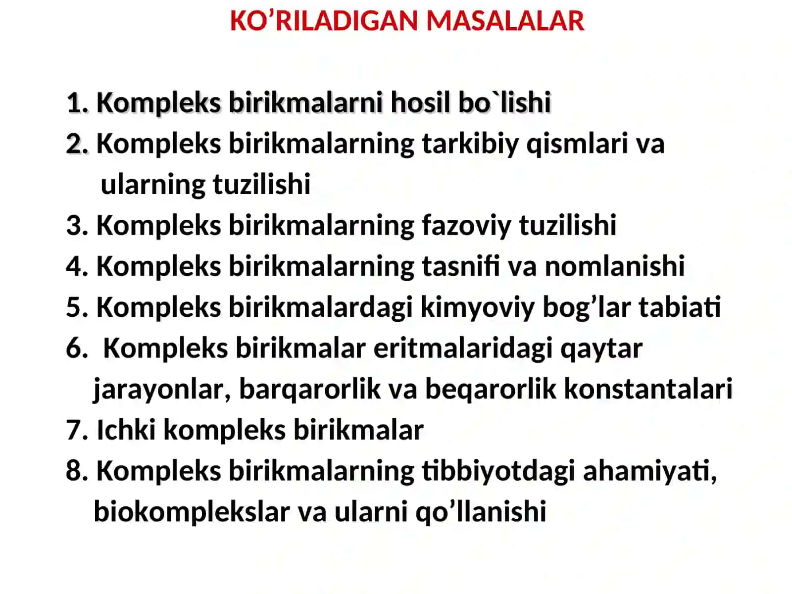 BIologik faol birikmalar kompleksi 3