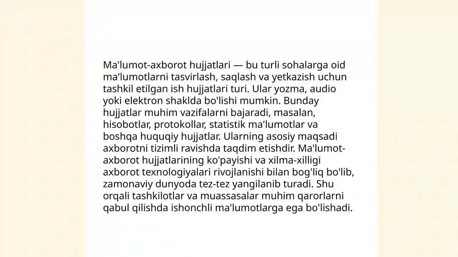 Ma'lumot-axborot hujjatlari 3