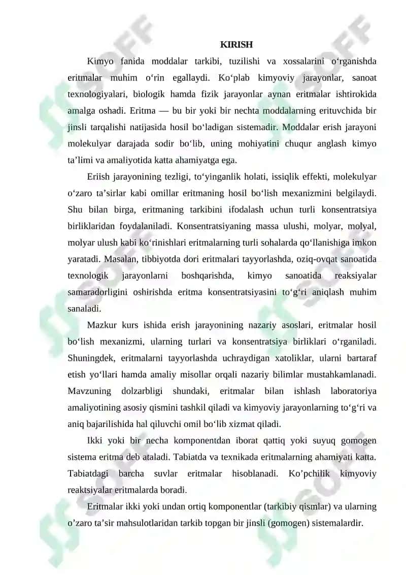 Erish jarayoni va eritmalar konsentratsiyalari 3